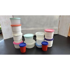 Vintage Tupperware Mixed   Lot of 13 With Lids